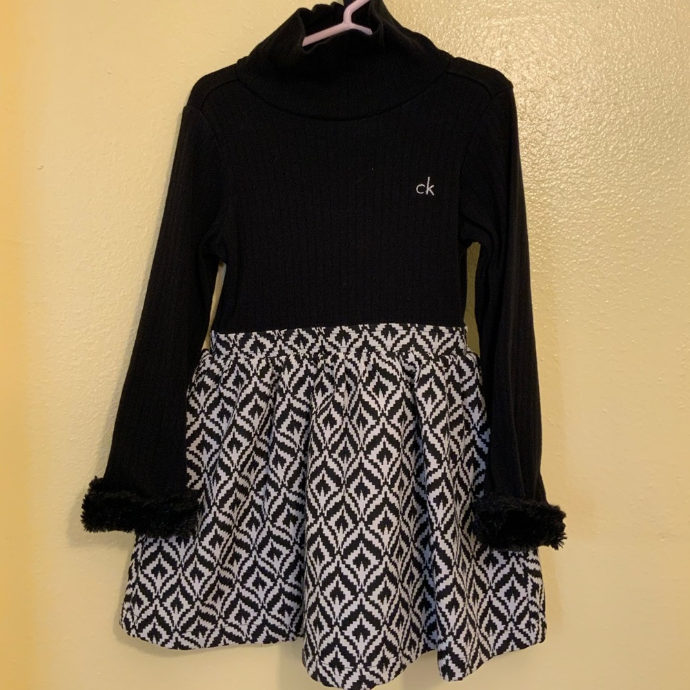 Calvin Klein black turtleneck girls dress size 5